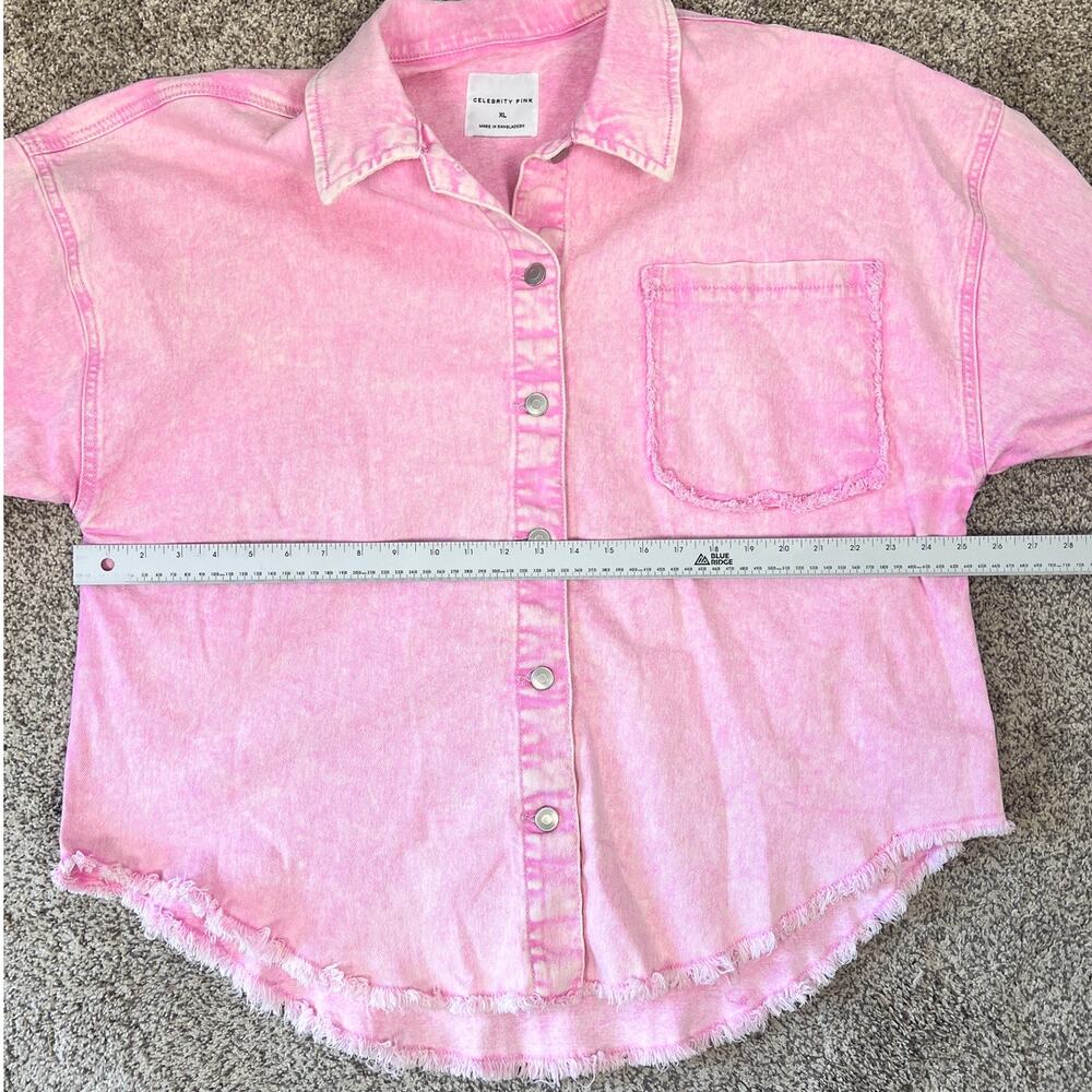 Celebrity Pink Womens XL Y2K Grunge Edgy Dopamine Acid Wash Streetwear‎ Jacket - Picture 8 of 10